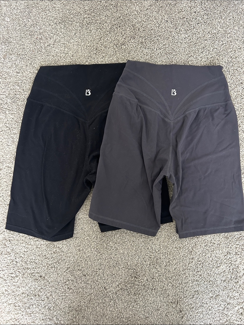BuffBunny 2 pair High-Waist Bike Shorts - Black & Dark Gray